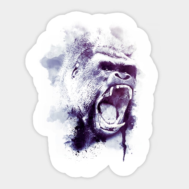 Wild Gorilla Sticker by SplatterSign